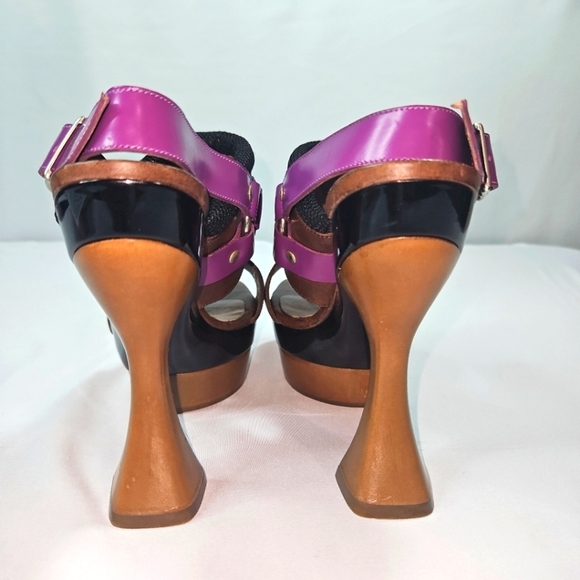 Marni Brown & Purple Platform Womens Sandals Size 36 - Picture 5 of 9